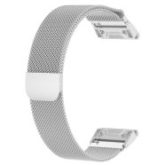 For Garmin Fenix ??5X Milanese Replacement Wrist Strap Watchband (Silver)