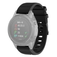 For Garmin Fenix5 (22mm) Silicone Replacement Wrist Strap Watchband (Black)
