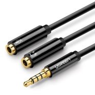 Ugreen 3.5 mm mini jack AUX splitter adapter cable with microphone plug 20 cm black (AV141 30620)