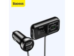 Baseus S-16 FM Transmitter (CCTM-E01) Car Charger 2x USB 3.1A Φορτιστής Αυτοκινήτου μαύρο