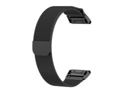 For Garmin Fenix 5X Milanese Replacement Wrist Strap Watchband(Black)