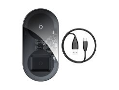 Baseus 2in1 Wireless Charger for phone + airpods (WXJK-A01) Transparent