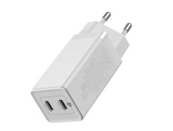 Baseus USB-C to USB-C Cable & 2x USB-C Wall Adapter Λευκό (CCGAN-M02)