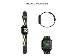 Αδιάβροχο IP67 Smartwatch Fitness Tracker F8 37mm ΜΑΥΡΟ-ΠΡΑΣΙΝΟ OEM