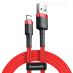 Data Cable Baseus Nylon Cafule Lightning QC3.0 2A 3M Red CALKLF-R09