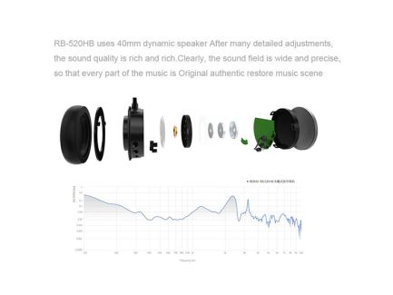 REMAX Bluetooth Headset RB-520 HB  Μαύρο χρώμα