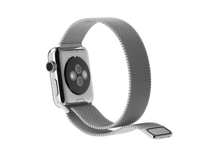 For Apple Watch 38mm Milanese Loop Magnetic Stainless Steel Watchband(Silver)