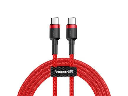 Baseus Cable Cafule USB Type C to USB Type C PD 2.0 60W 3A QC 3.0 1 meter (CATKLF-G09) red