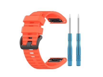 For Garmin Fenix ??6X 26mm Quick Release With Plastic Button (Coral Red)