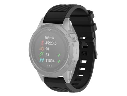 For Garmin Fenix5 (22mm) Silicone Replacement Wrist Strap Watchband(Black) 