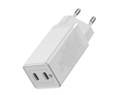 Baseus USB-C to USB-C Cable & 2x USB-C Wall Adapter Λευκό (CCGAN-M02)