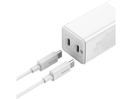 Baseus USB-C to USB-C Cable & 2x USB-C Wall Adapter White (CCGAN-M02)