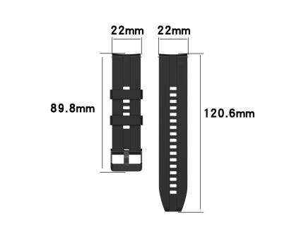 Λουράκι Σιλικόνης για Huawei Watch GT / GT2 (46mm) μαύρο χρώμα