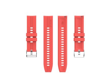 For Amazfit GTS 2e / GTS 2 20mm Silicone Replacement Strap Watchband with Silver Buckle (Red)