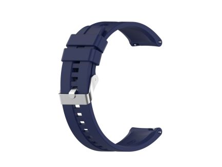 For Amazfit GTS 2e / GTS 2 20mm Silicone Replacement Strap Watchband with Silver Buckle (Midnight Blue)