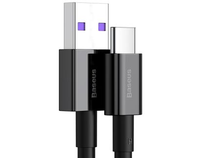 Baseus USB 2.0 Cable USB-C male - USB-A male Μαύρο 1m (CATYS-01)